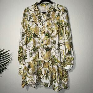 Roiii Vtg Inspired Paisley Button-Down Mini Dress Size Medium - Boho Whimsigoth
